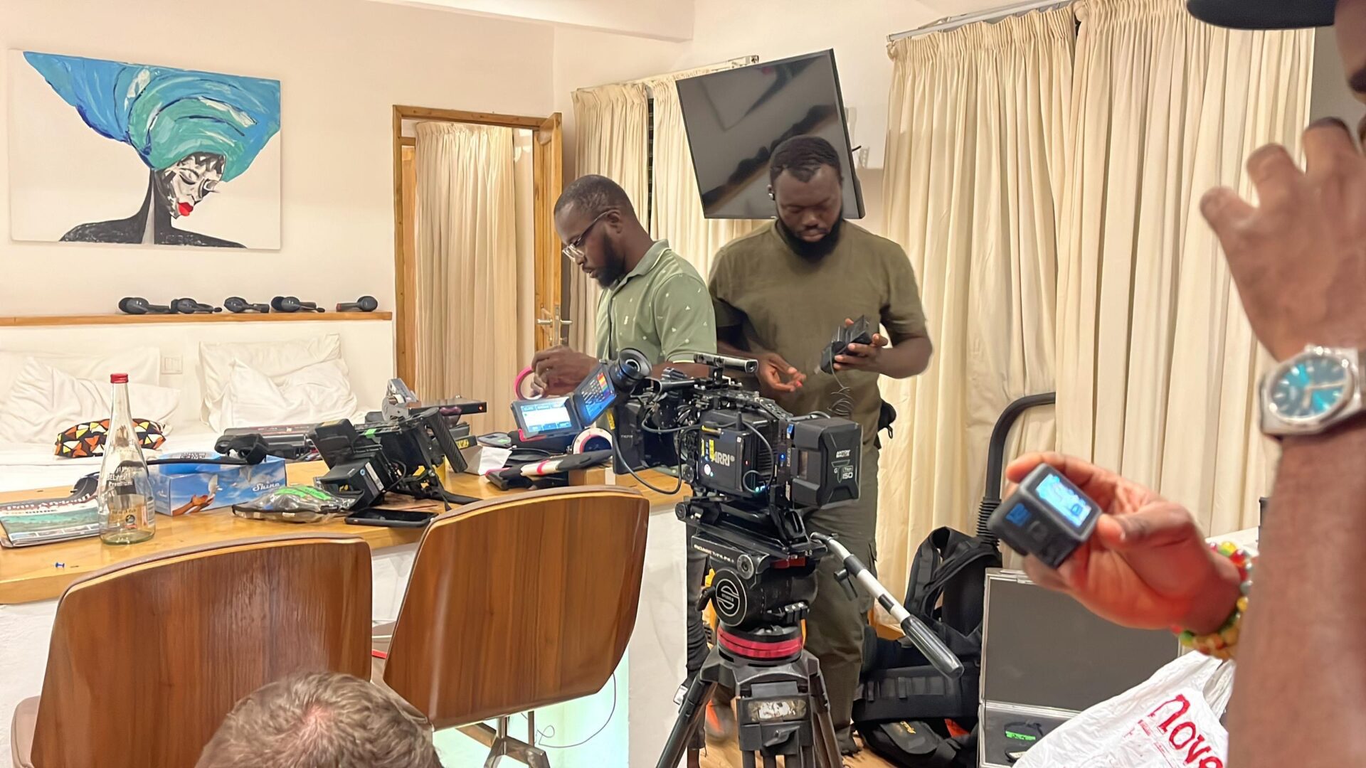 Cameramen preparing for a shoot