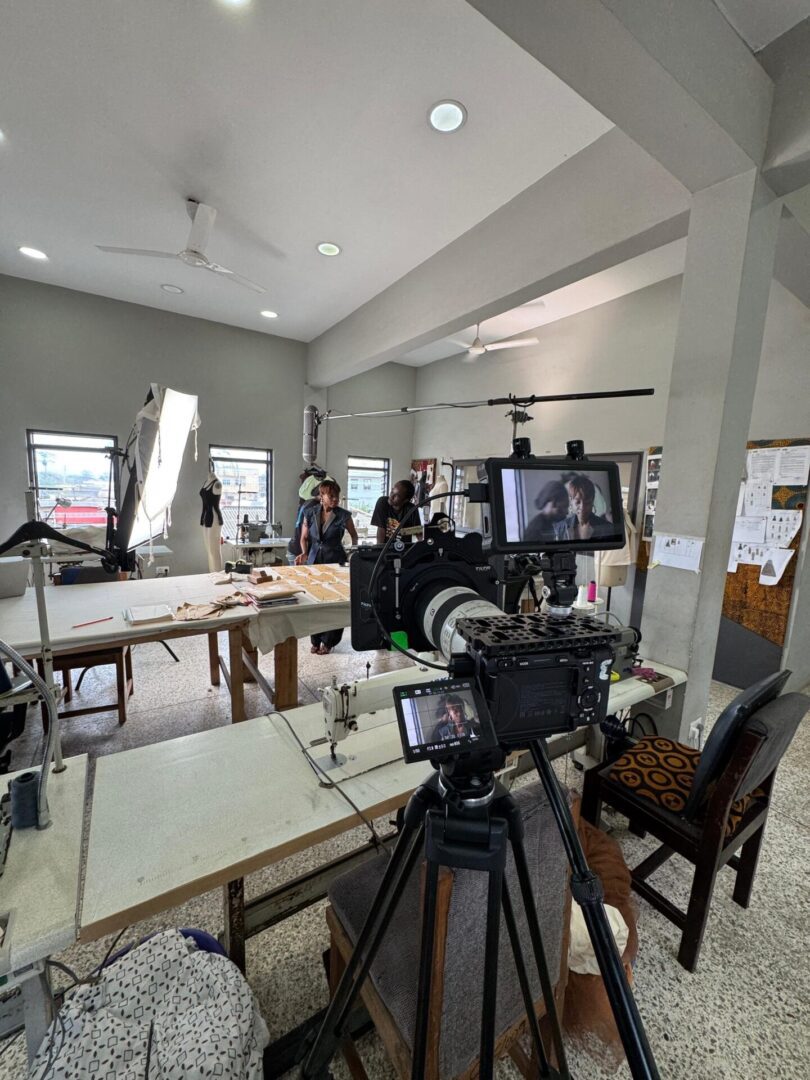 Behind-the-scenes in a tailoring workshop.