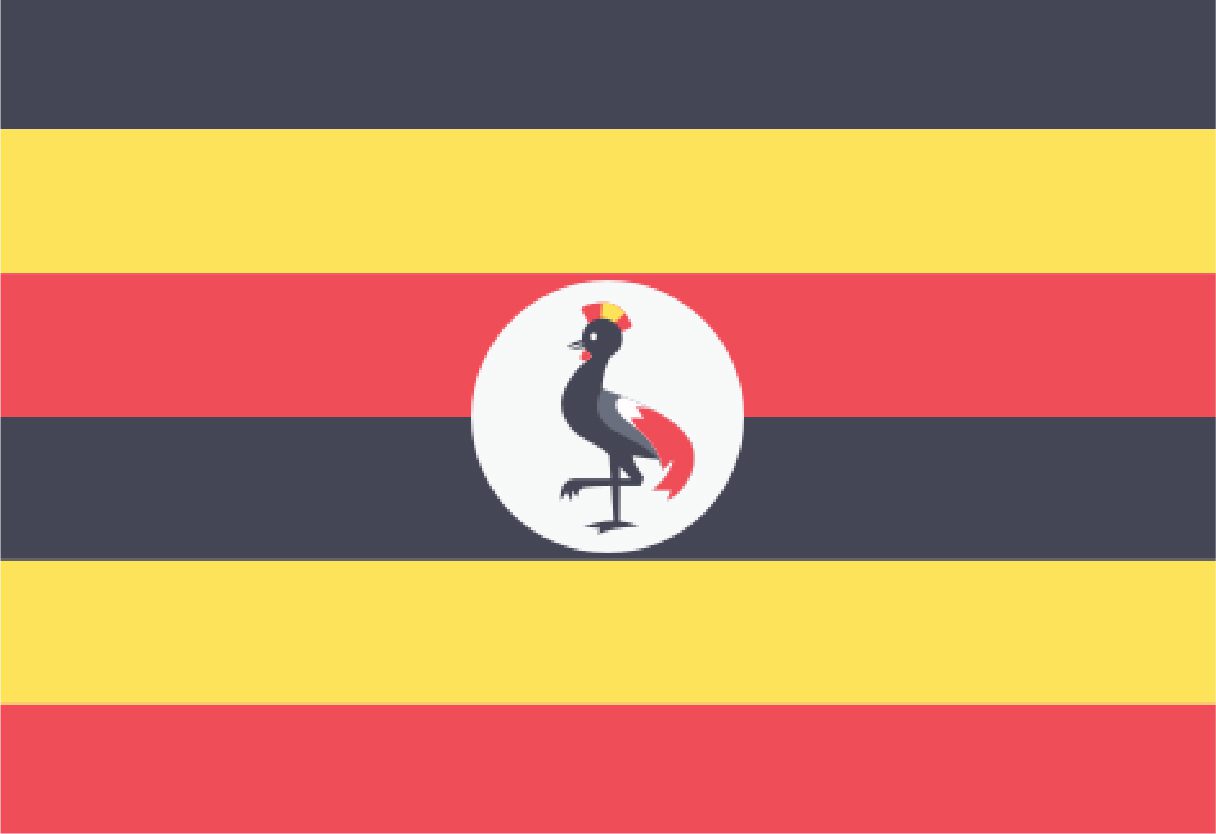 Uganda flag with grey crowned crane emblem