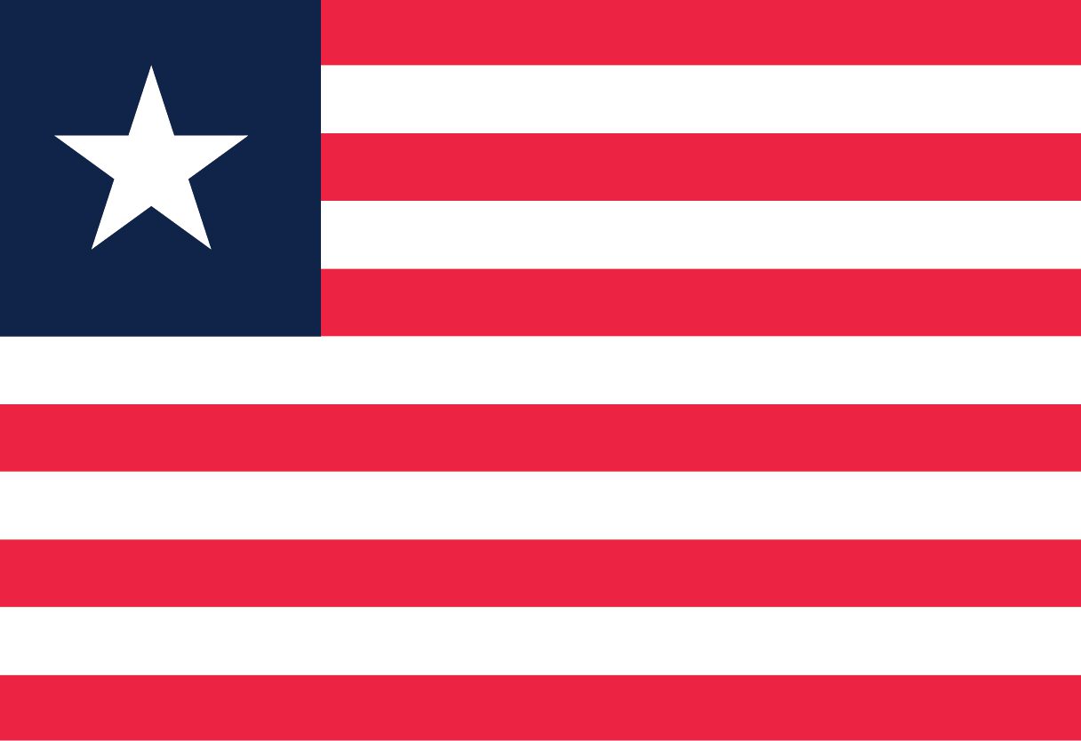 Flag of Liberia with blue square and star