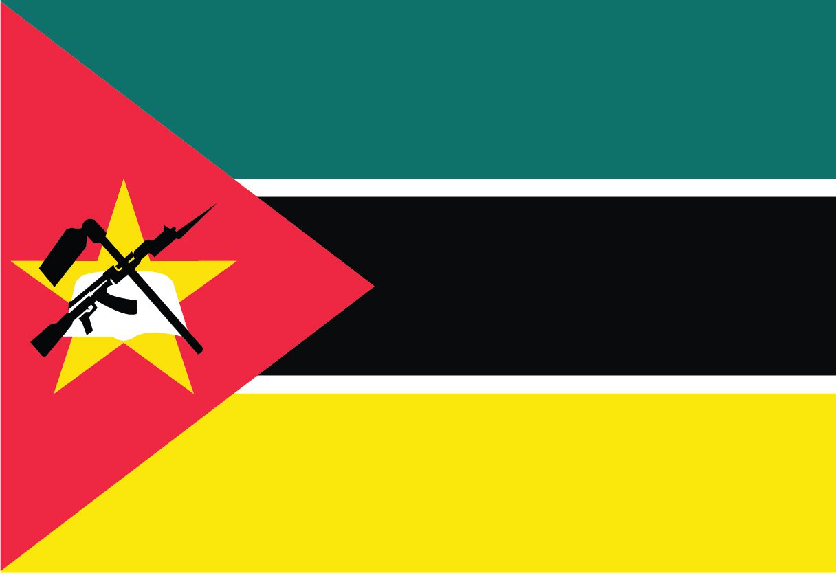 Mozambique flag with AK-47 symbol