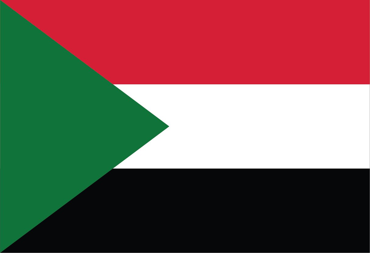 Flag of Sudan featuring a green triangle