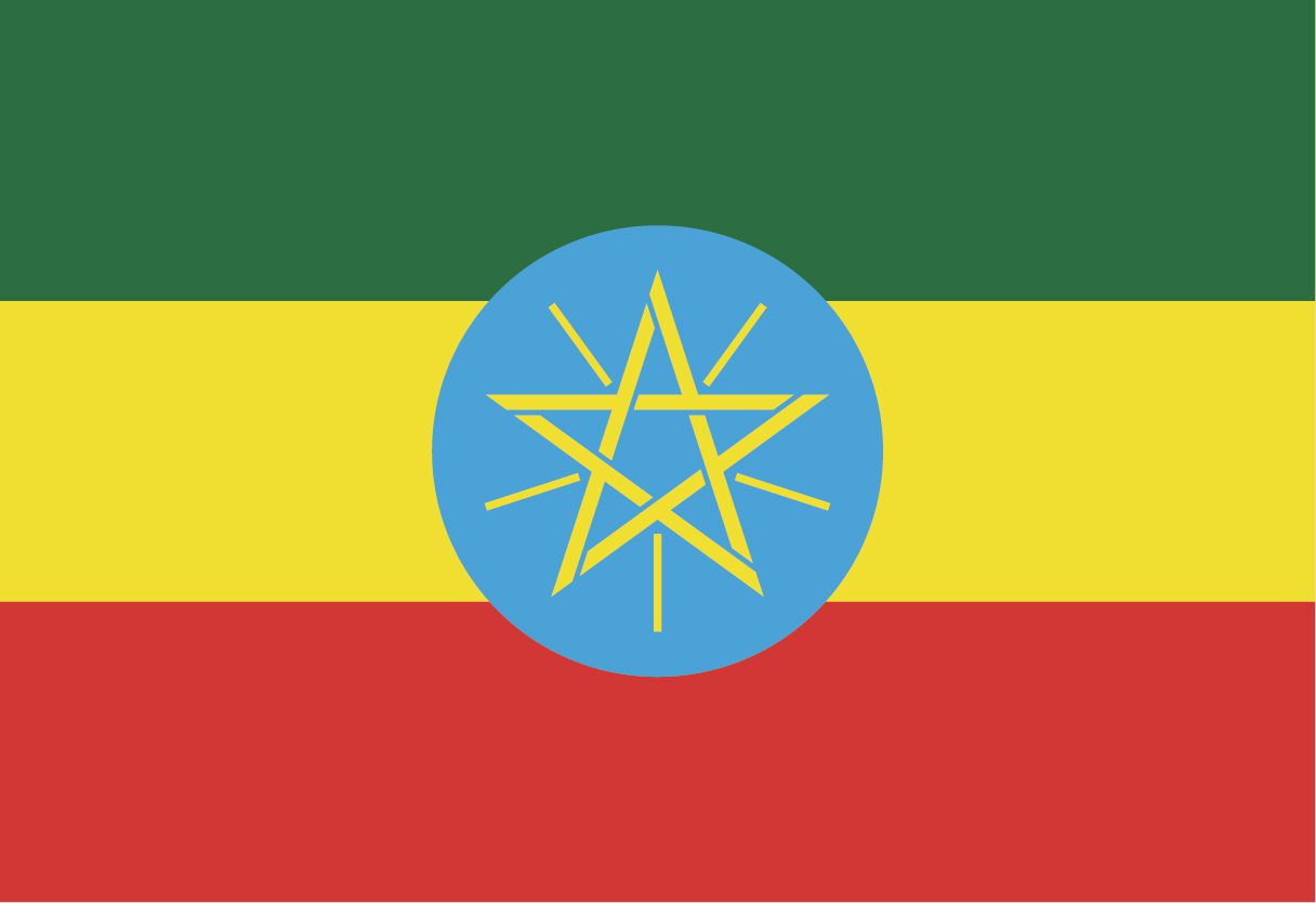 Ethiopia's flag with star emblem