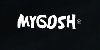 MYGOSH logo on black background
