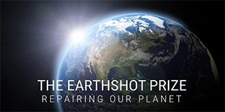Earthshot Prize logo with Earth view